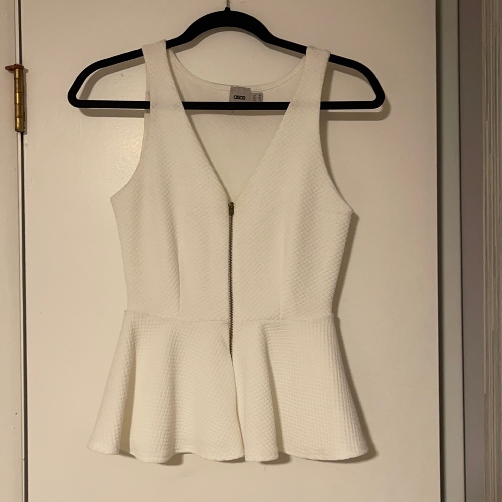 ASOS peplum top with zipper. Size 6.